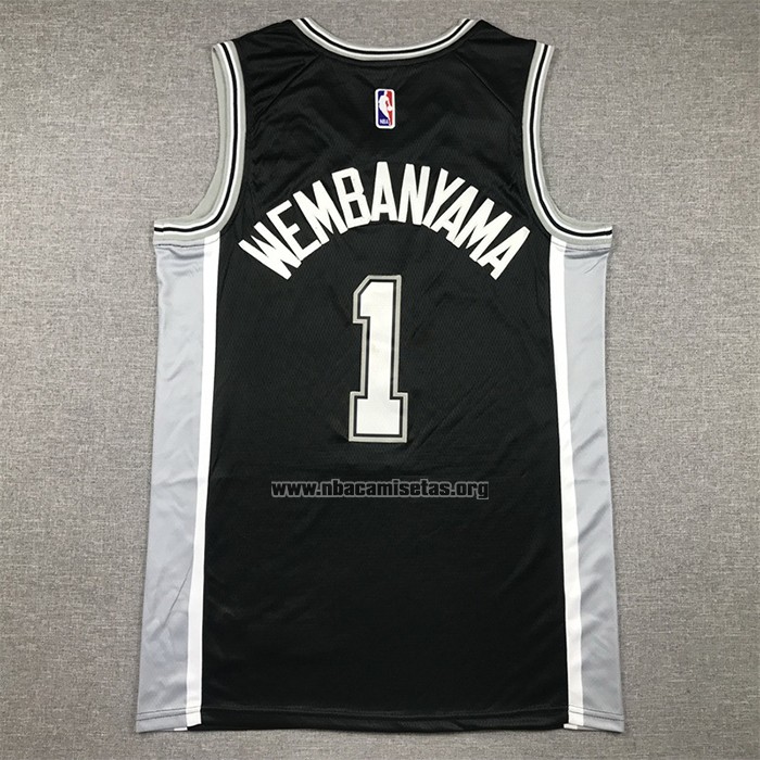 Camiseta San Antonio Spurs Victor Wembanyama NO 1 Icon 2022-23 Negro